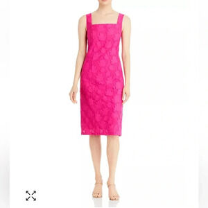 NWOT Boss Diteva pink textured sleeveless shift dress sz 4